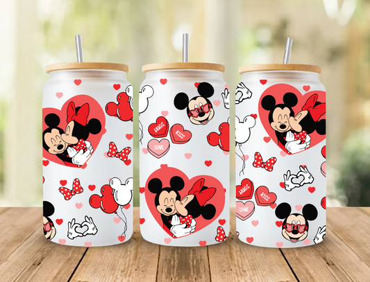 Minnie Kissing Mickey Hearts - UV Libby Wrap