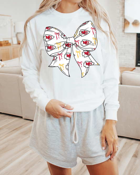 Kansas City Chiefs White Bow