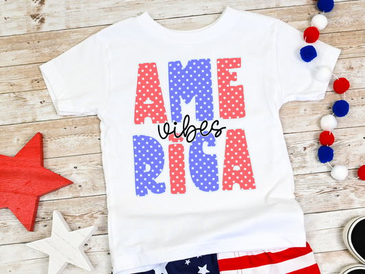 America Vibes Red & Blue Stars