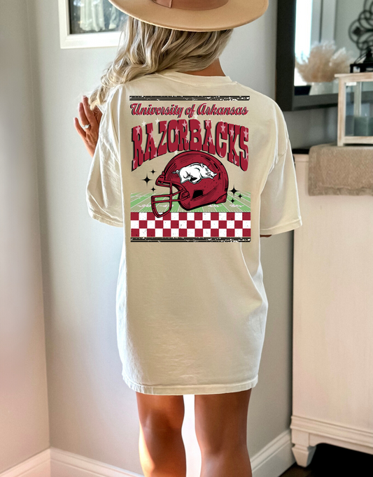University of Arkansas Razorbacks-red and white checkered