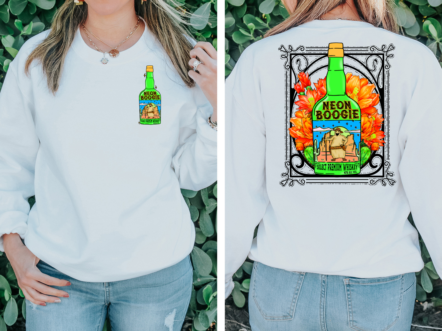 Neon boogie with flowers-back