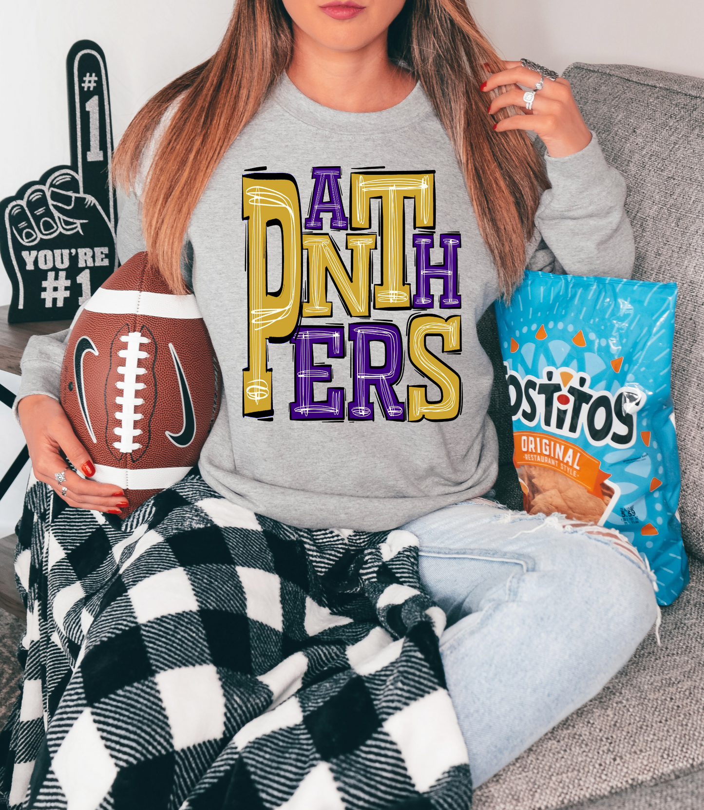 panthers - purple/yellow letters