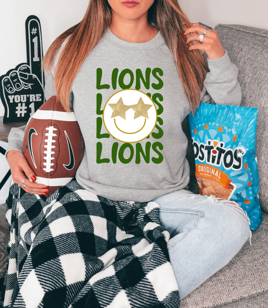 Lions with smiley - green letters