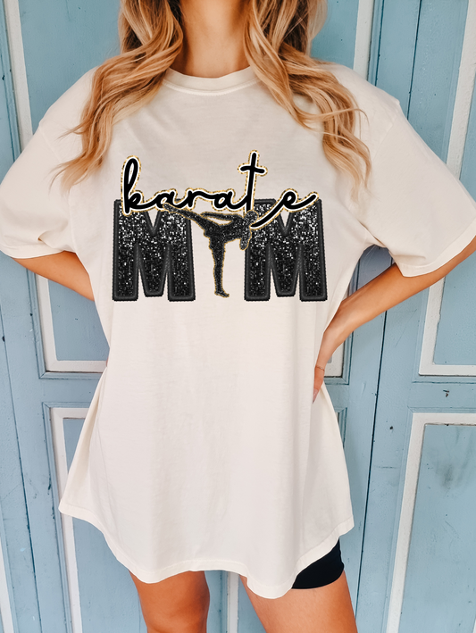 Karate mom - faux sequin