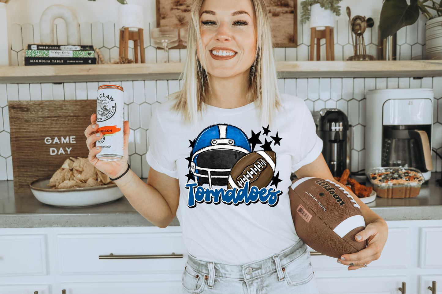 Tornadoes with helmet-light blue