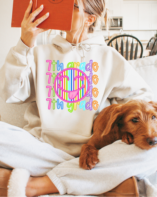 7th Grade (neon smiley)