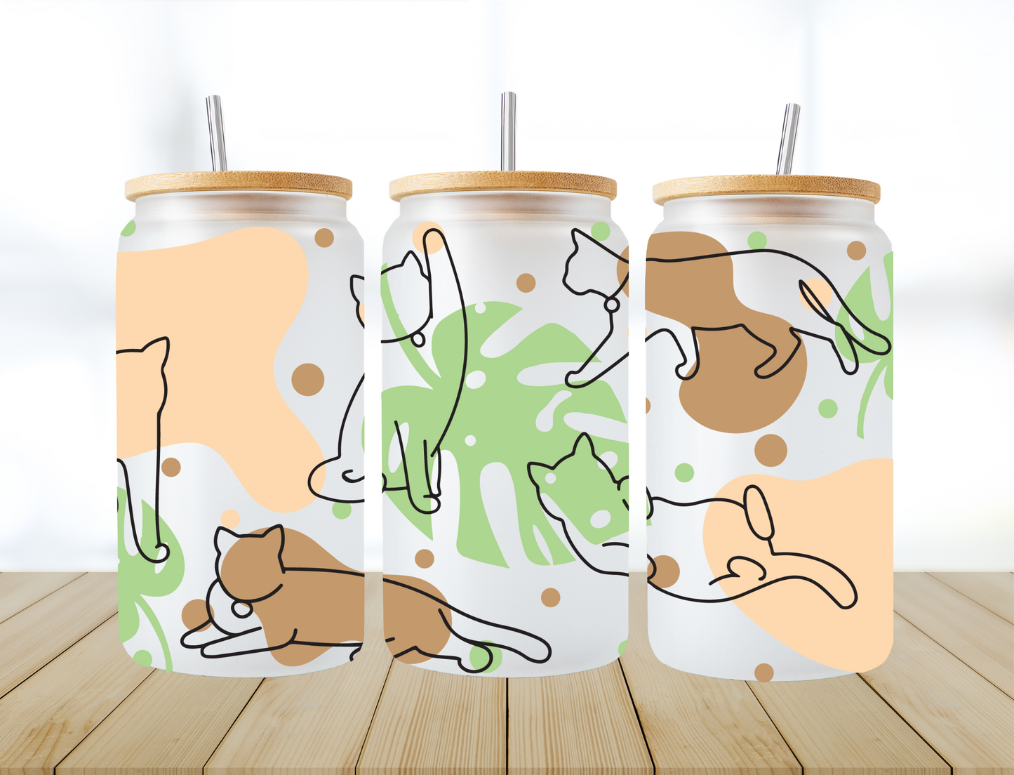 Boho Cat Line Art- UV Libby Wrap