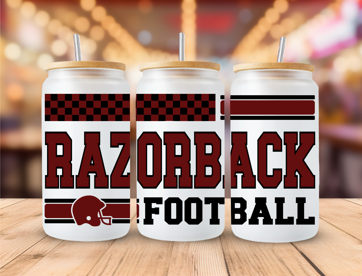 Razorback football, red and black checkered - UV Libby Wrap