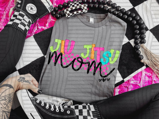 JIU JITSU MOM COLORFUL STARS CHECKERS