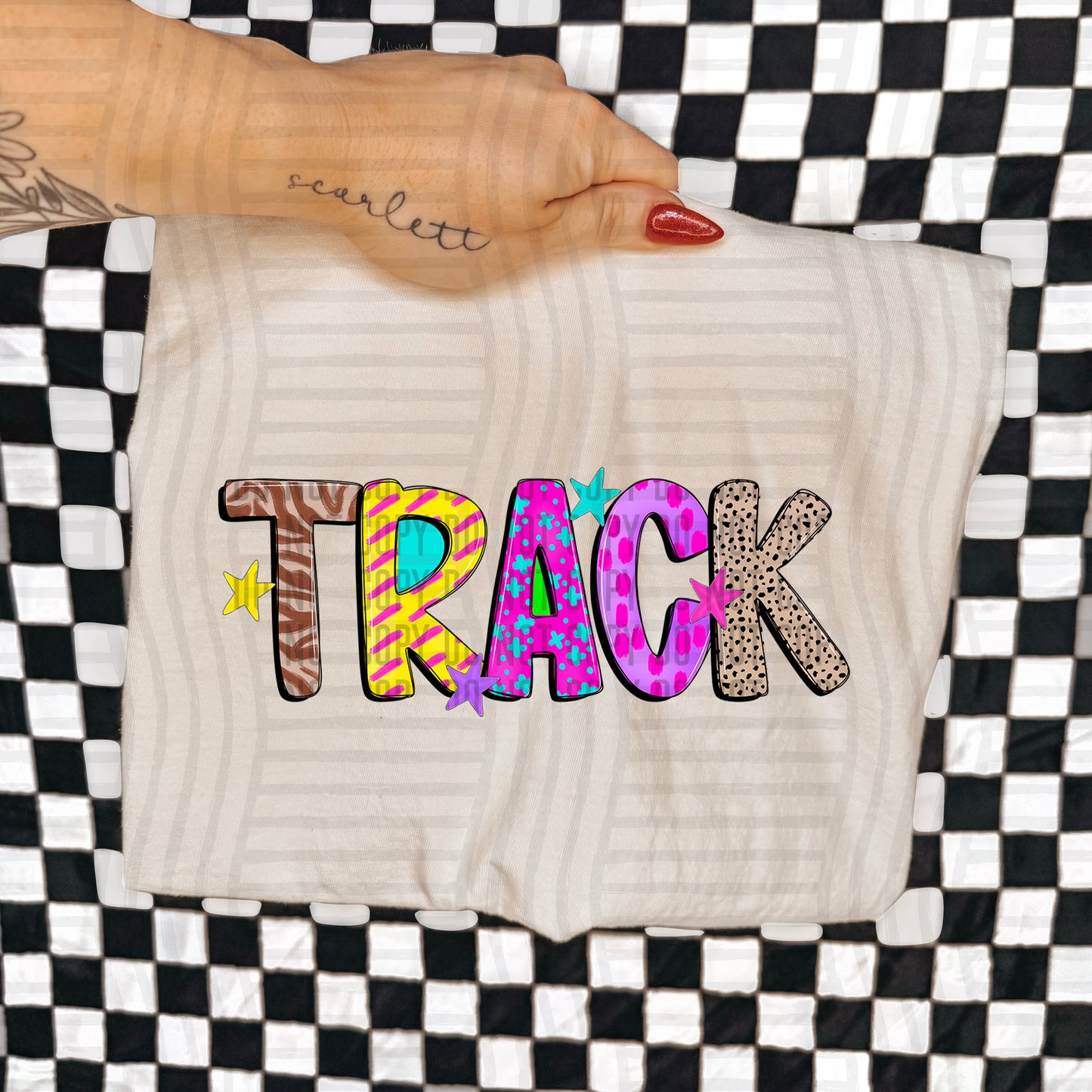 TRACK COLORFUL CHEETAH ZEBRA STARS