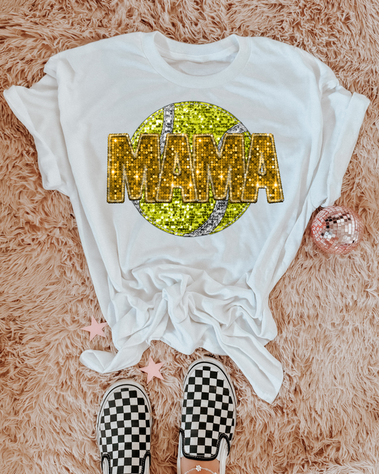 Softball Mama Gold Glitter