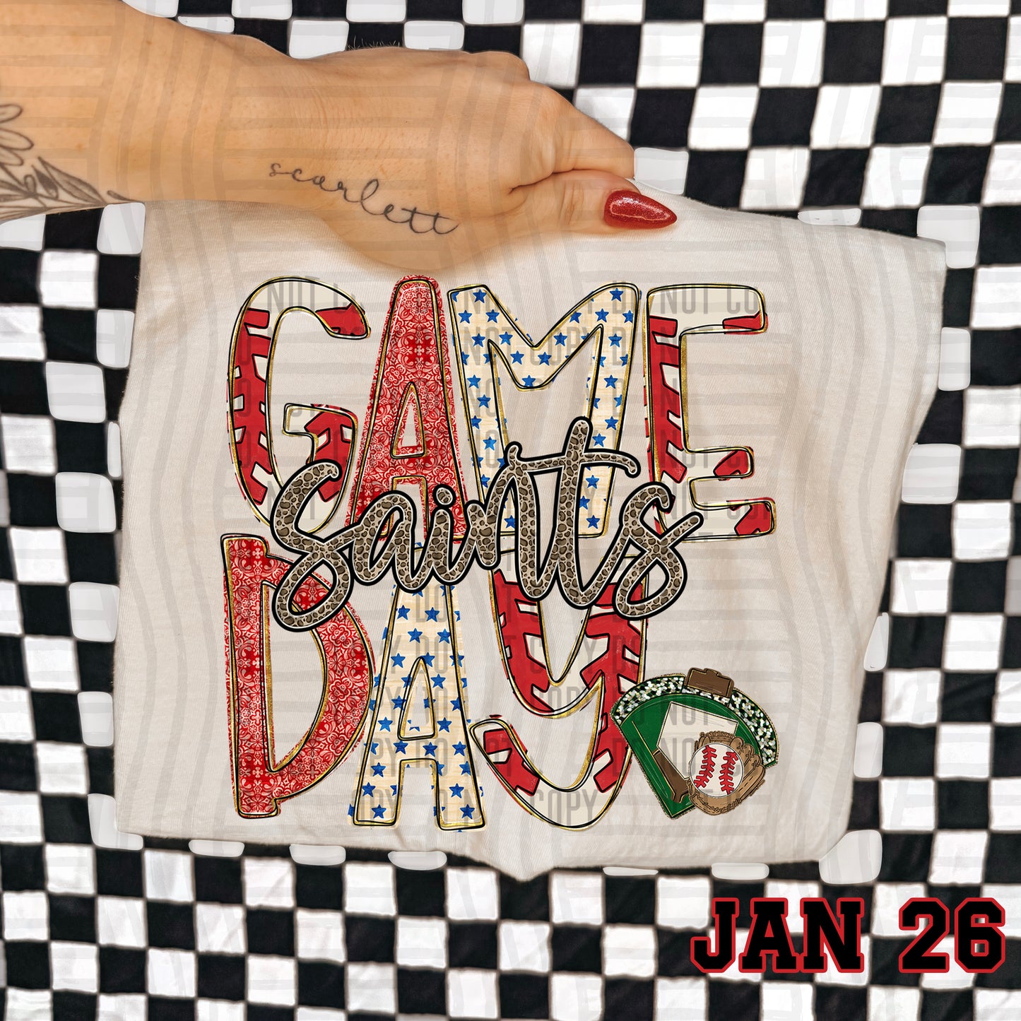 BASEBALL GAME DAY CHEETAH SAINTS