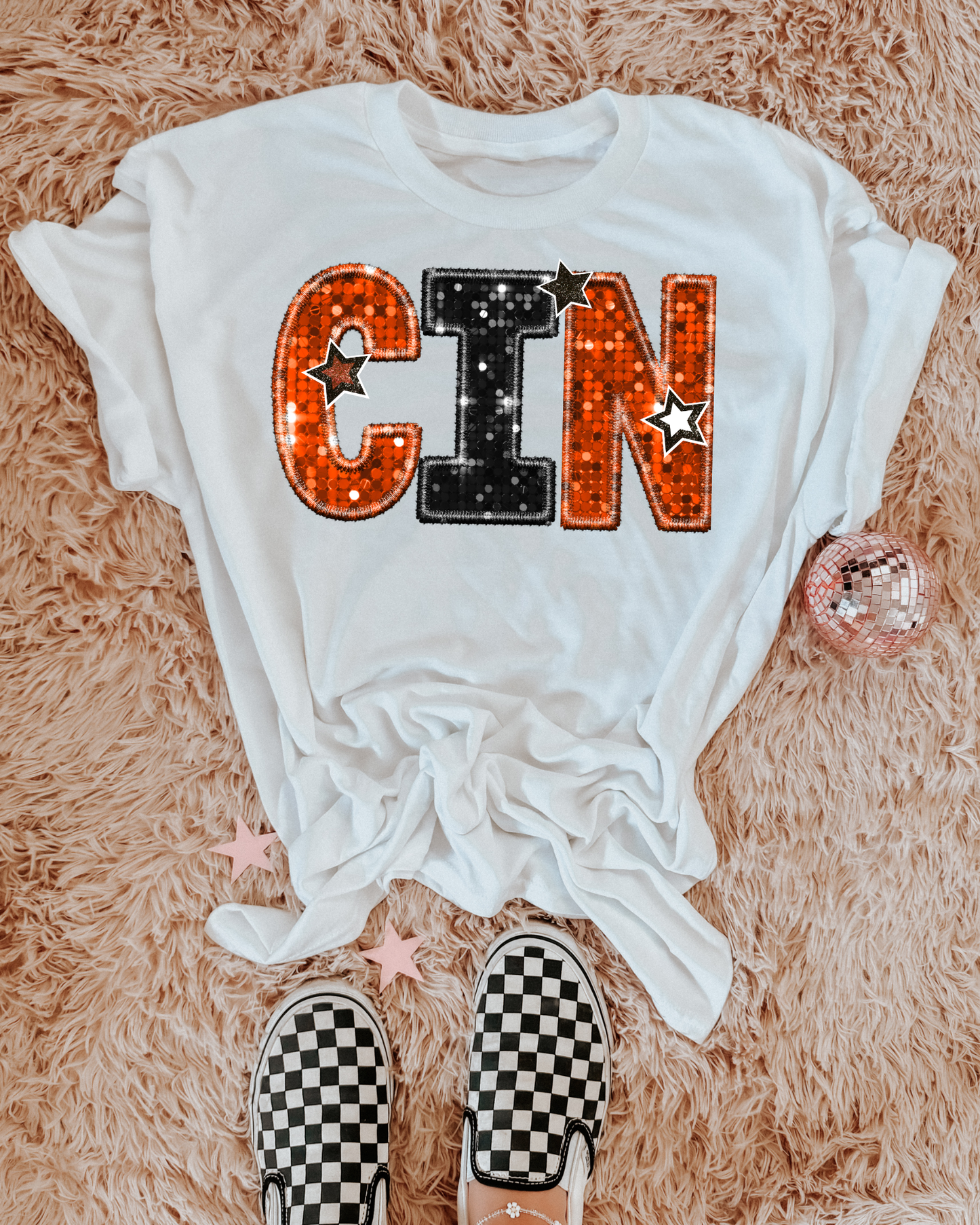 Cincinnati Bengals Orange And Black Glitter
