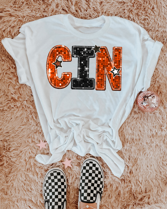Cincinnati Bengals Orange And Black Glitter