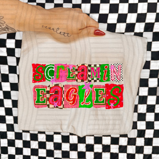 SCREAMIN EAGLES RED & GREEN CHECKERS