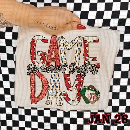 BASEBALL GAME DAY CHEETAH SCREAMIN' EAGLES