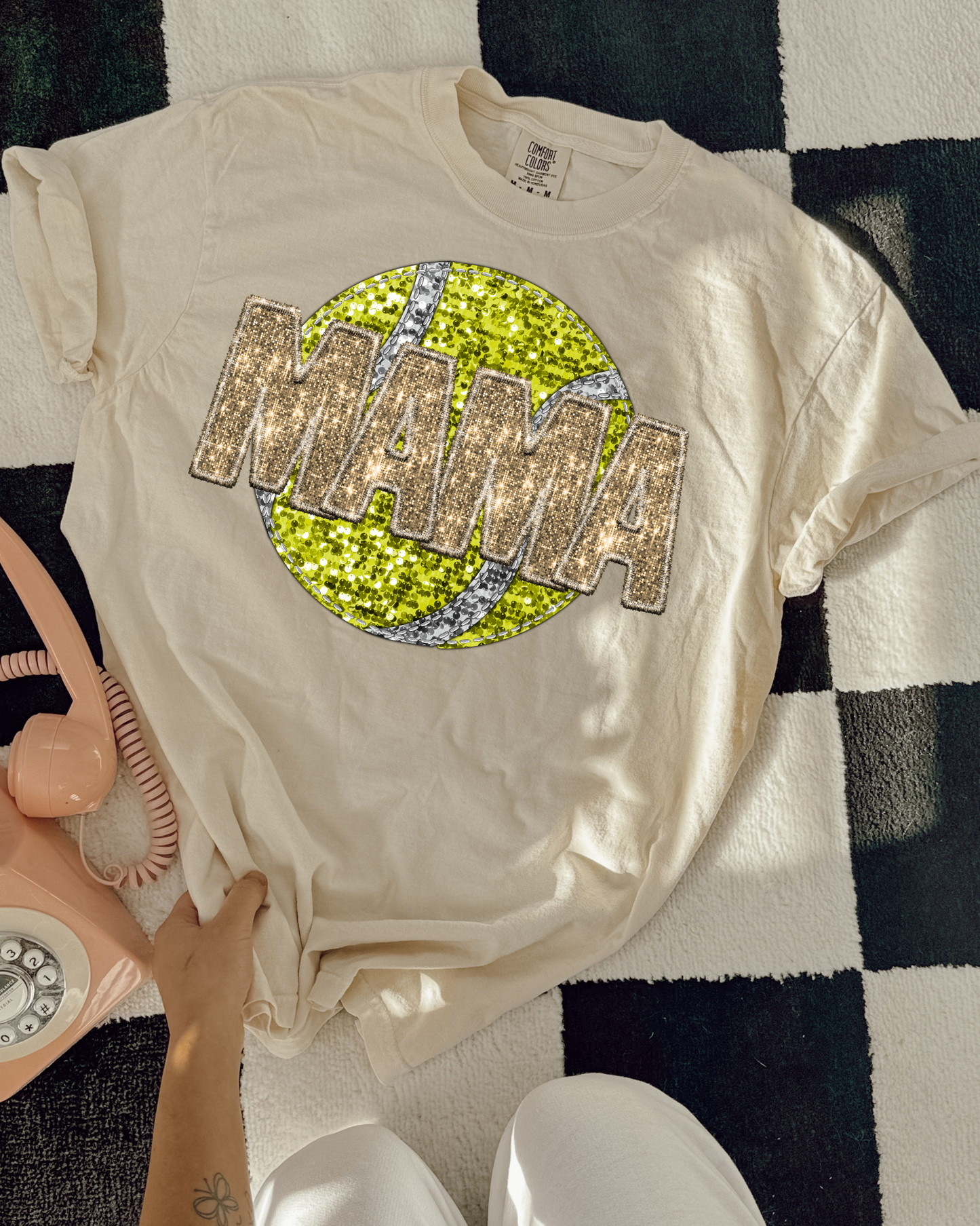 Softball Mama Gold Glitter