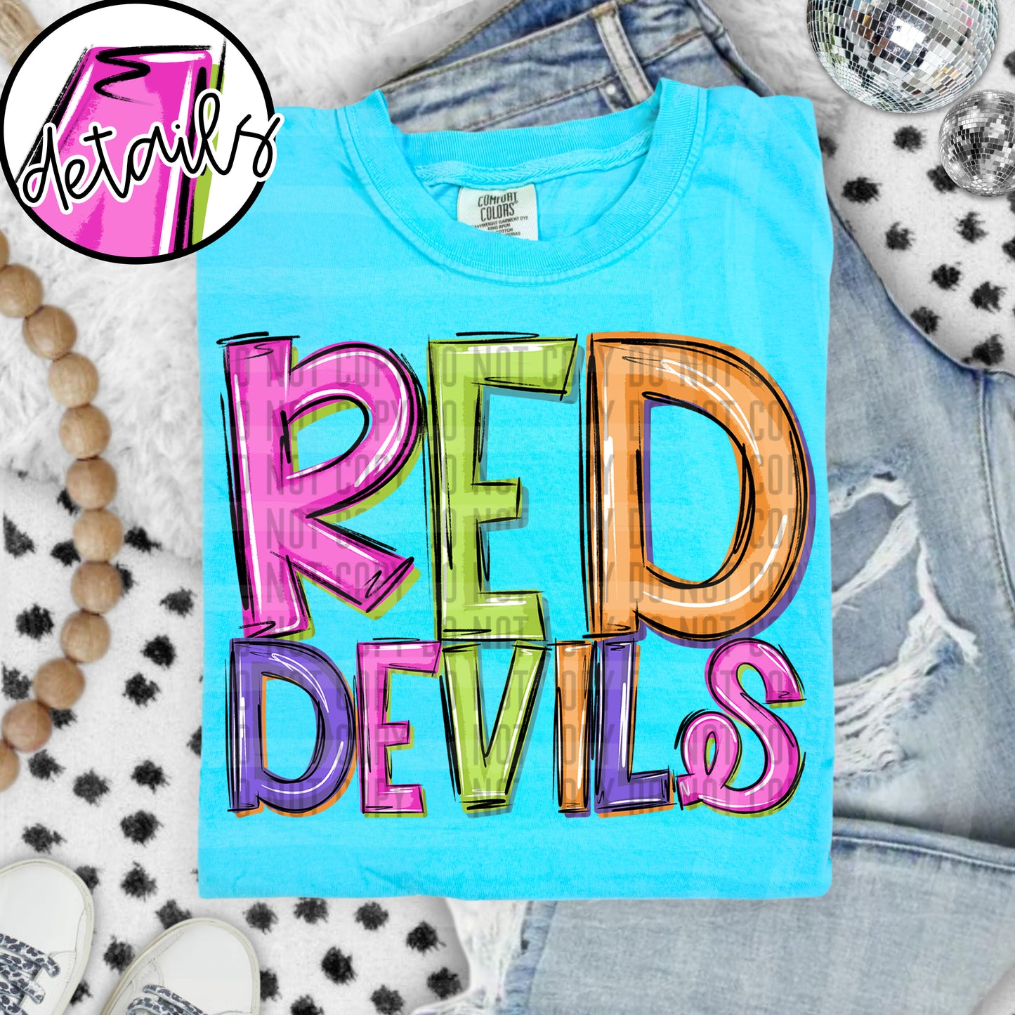 DOODLE COLORFUL RED DEVILS