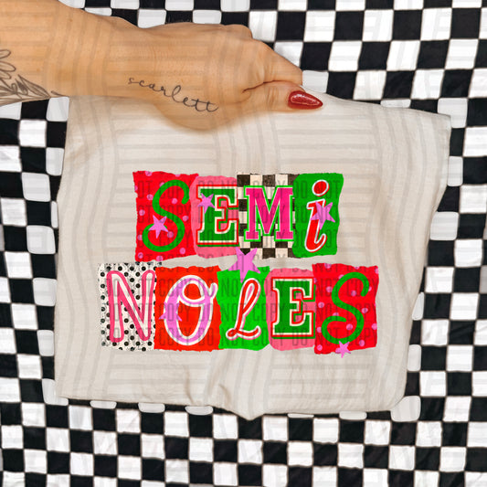 SEMINOLES RED & GREEN CHECKERS