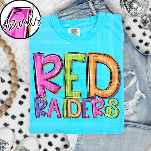 DOODLE COLORFUL RED RAIDERS