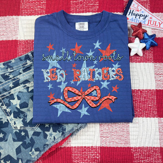 SMALL TOWN ROOTS RED RAIDERS RED WHITE & BLUE