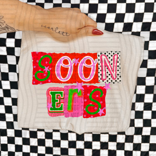 SOONERS RED & GREEN CHECKERS
