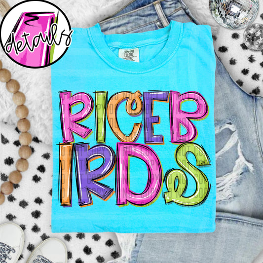 DOODLE COLORFUL RICEBIRDS