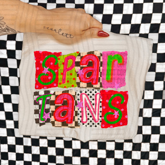 SPARTANS RED & GREEN CHECKERS