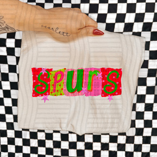 SPURS RED & GREEN CHECKERS