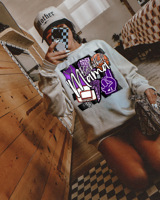 Basketball Mama (purple/glitter)