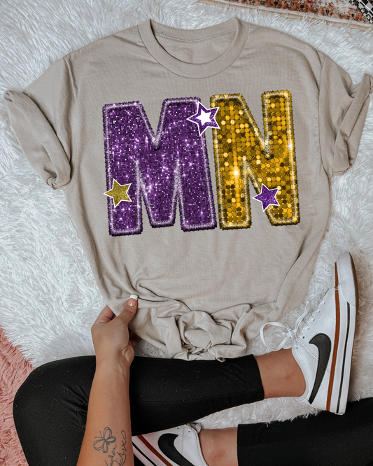 Minnesota Vikings Purple And Yellow Glitter