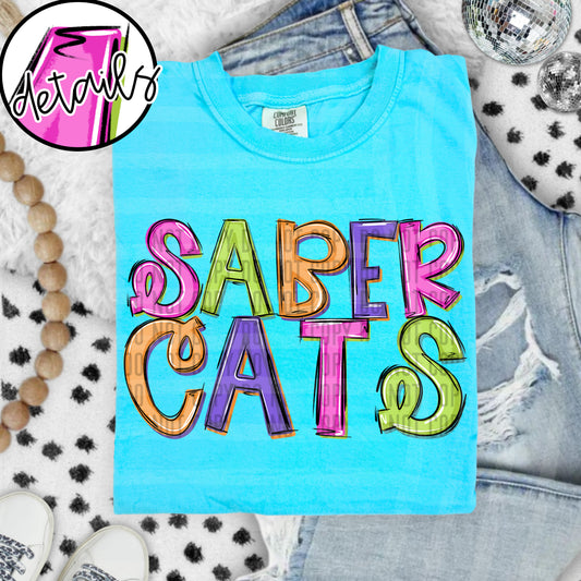 DOODLE COLORFUL SABERCATS