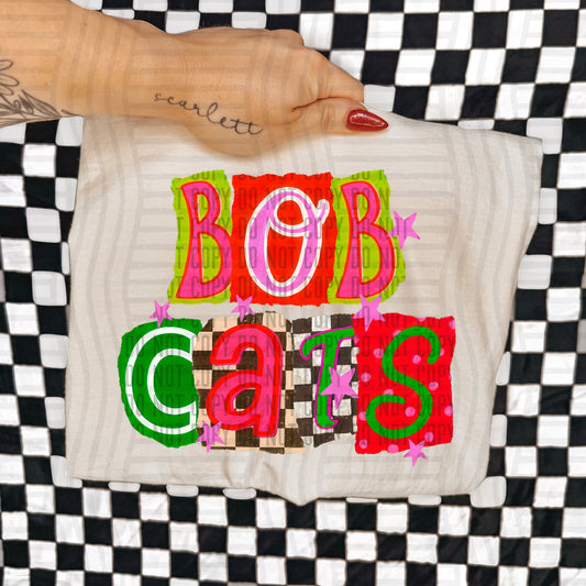 BOBCATS RED & GREEN CHECKERS