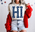 HI BLUE WITH STARS & DISTRESSED