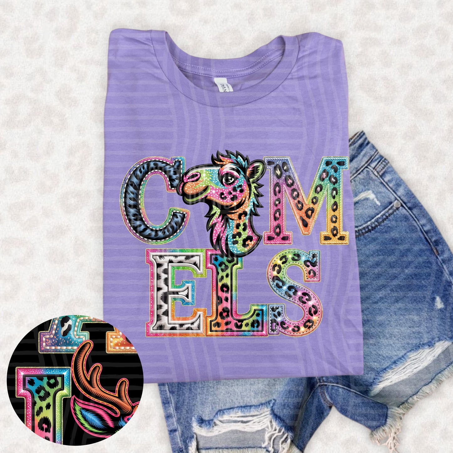 Camels (pink neon leopard)