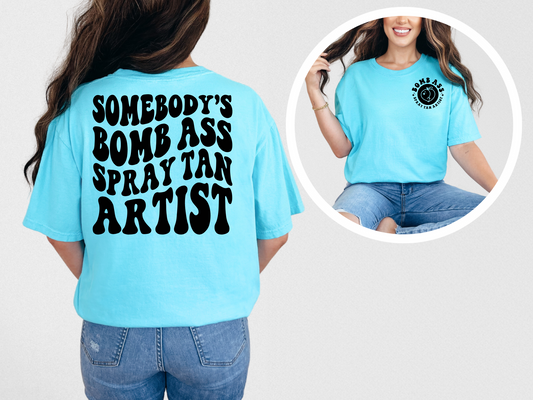 Somebody's bomb ass spray tan artist (front)