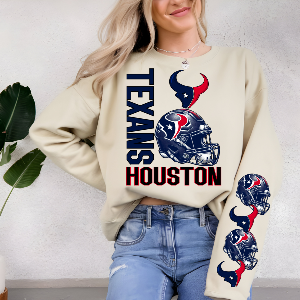 Houston Texans Helmet And Logo-Sleeve