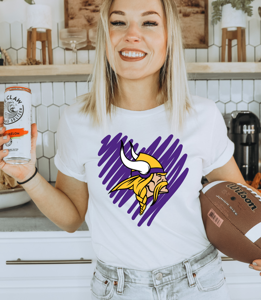 Vikings inside purple scribbled heart