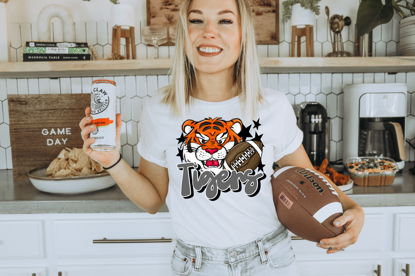 Tigers with mascot-grey