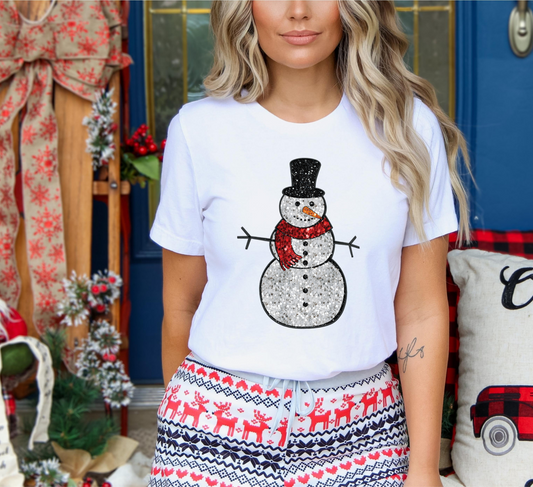 Snowman – Black/Red Scarf