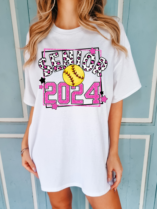 Senior 2024 - pink with softball