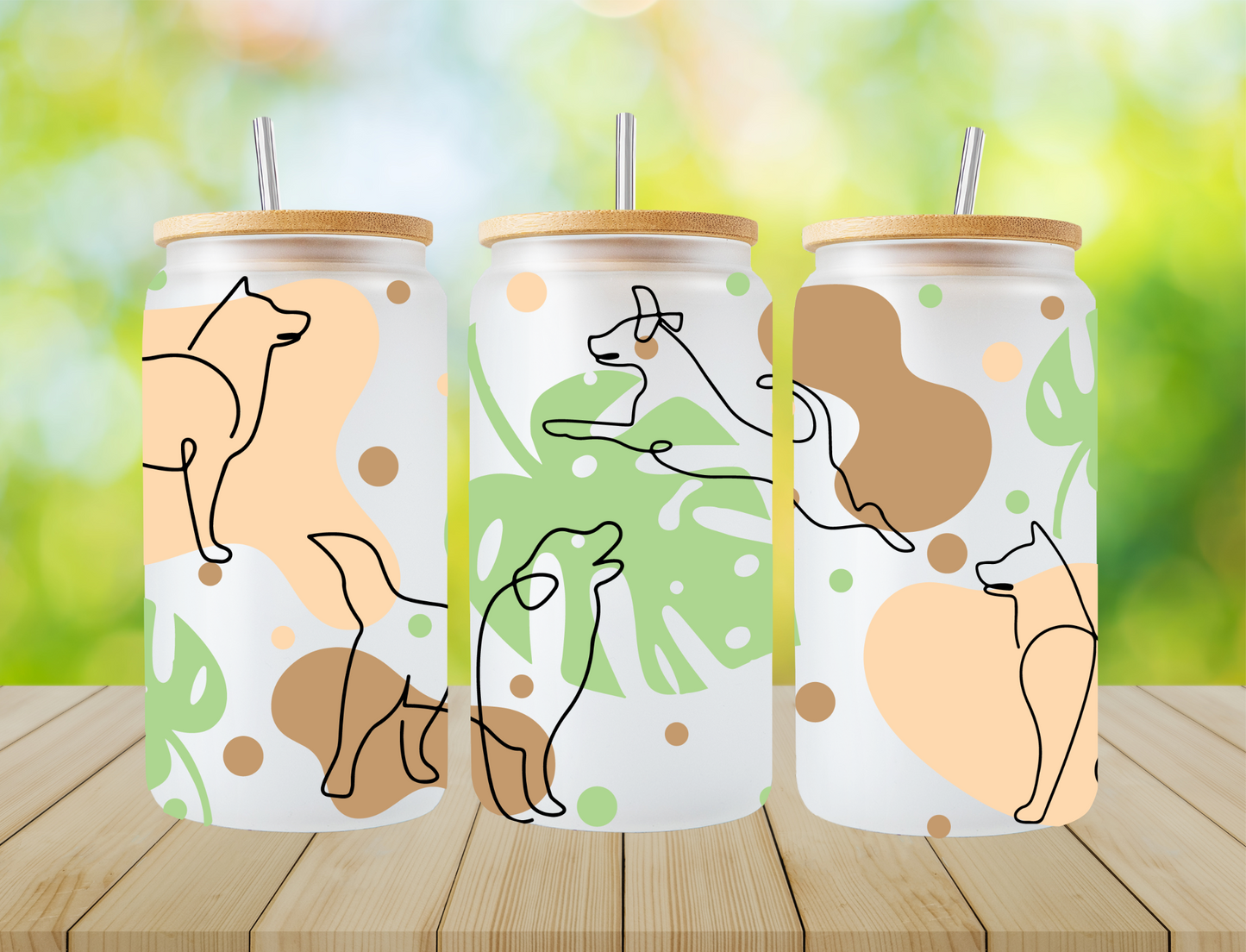 Boho DOG Line Art- UV Libby Wrap