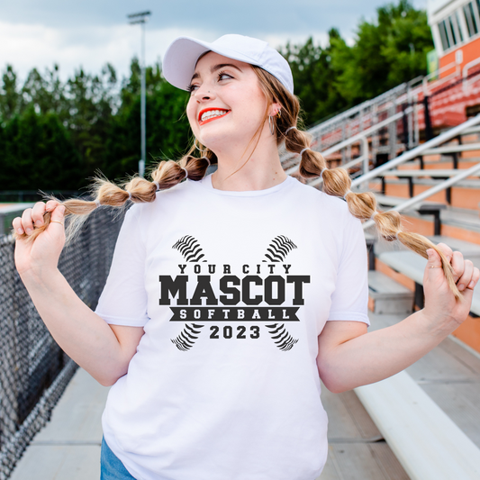 Personalized City Mascot Softball Year