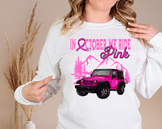 In October we ride pink - pink letters