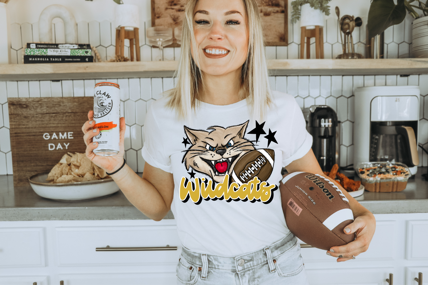 Gold Wildcats Mascot Football