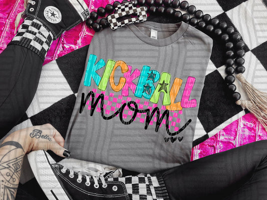KICKBALL MOM COLORFUL STARS CHECKERS