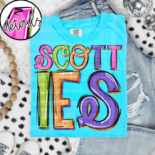 DOODLE COLORFUL SCOTTIES