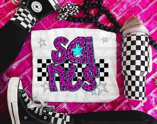 Saints (pink neon leopard)