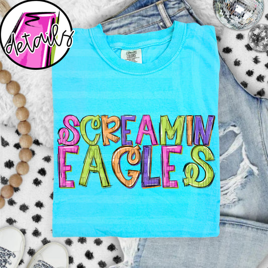 DOODLE COLORFUL SCREAMIN EAGLES