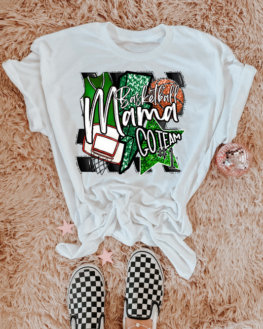 Basketball Mama Go Team (green/glitter)